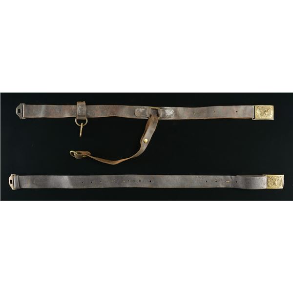 GROUP OF 2 CIVIL WAR EAGLE BELTS.