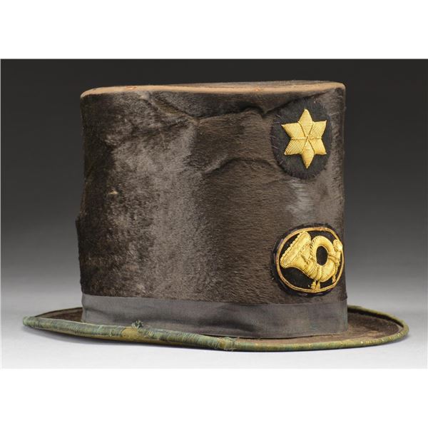 19TH CENTURY CIVIL WAR TOP HAT WITH MILITARY
