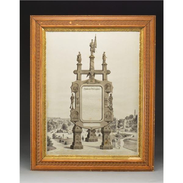 LARGE SOLDIERS MEMORIAL FRAME TO ALPHEUS H. TAYLOR