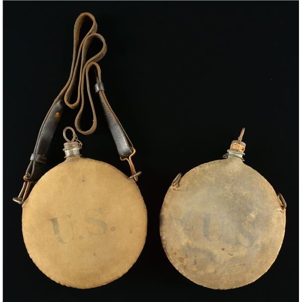 TWO SPANISH AMERICAN WAR ERA US CANTEENS, ONE WITH