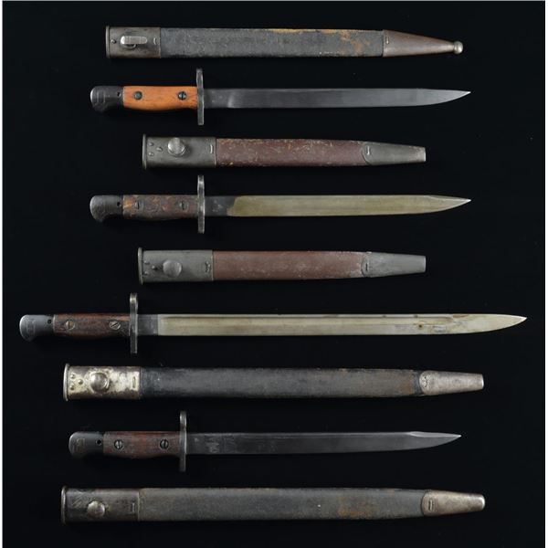 GROUPING OF 4 LEE ENFIELD NO. 3 BAYONETS.