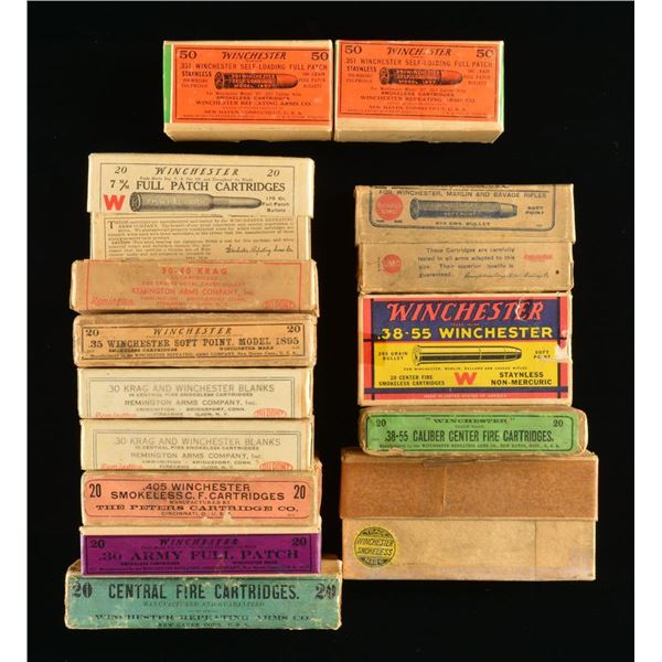 UNIQUE COLLECTION OF EARLY RIFLE CARTRIDGES IN