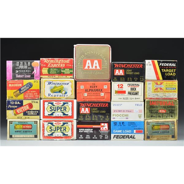 28+ BOXES & COMMEMORATIVE BOX OF 12 GAUGE AMMO.