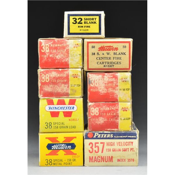 6+ BOXES OF PISTOL AMMO.