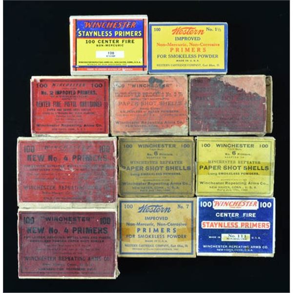 11 BOXES OF PRIMERS.