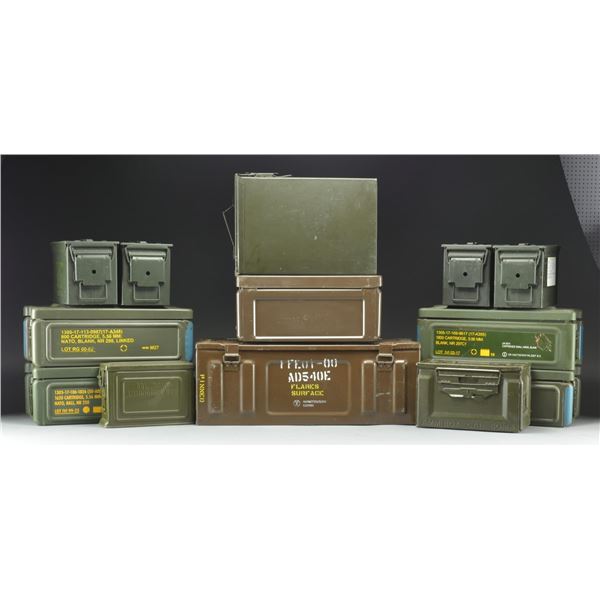 GROUPING OF MILITARY AMMUNITION CANS & MODERN
