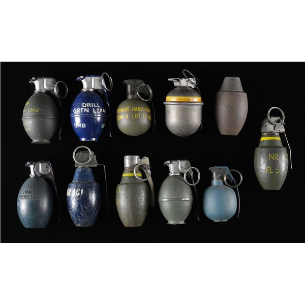 10 INERT / TRAINING NATO & SOUTH KOREAN GRENADES.