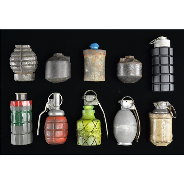 10 INERT / PRACTICE HAND GRENADES.