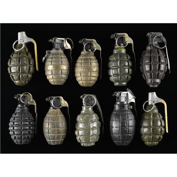 10 INERT F1 STYLE "PINEAPPLE" GRENADES.
