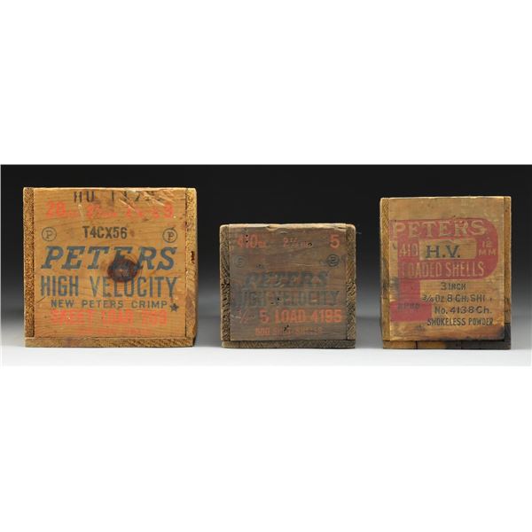 3 PETERS HIGH VELOCITY 28 & 410 AMMO CRATES.