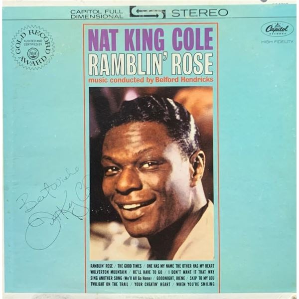 Nat King Cole Signed Ramblin' Rose Album Cover