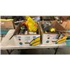 Image 1 : 2 BOXES OF TOOLS, CROWBAR, SAWS, HARDWARE
