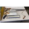 Image 2 : BOX OF TOOLS, HAND SAWS, CIRCULAR SAW