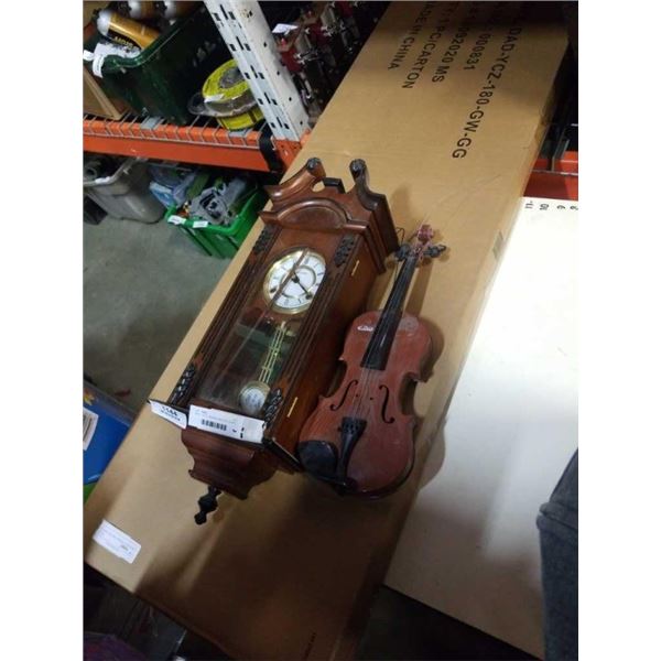 NEW PLASTIC TRAINING TABLE WITH SPIRIT WALL CLOCK AND TOY VIOLIN