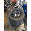 Image 2 : SET OF 4 NOKIAN A95/60R15 INCH TIRES ON 5 BOLT RIMS AND LIGHT FIXTURE