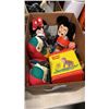 Image 2 : TOTE AND BOX OF COLLECTABLES, TOYS, MICKEY MOUSE, SESAME STREET AND OTHERS