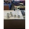 Image 1 : 6 DEMI TASSE CHINA CUPS AND SAUCERS AND GLASS CANDLESTICKS
