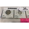 Image 2 : 4 WAR-TIME CANADIAN .800 SILVER COINS 1938, 1940, 1943, 1945