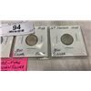 Image 3 : 4 WAR-TIME CANADIAN .800 SILVER COINS 1938, 1940, 1943, 1945