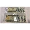 Image 2 : 6 CANADIAN 1 DOLLAR BILLS - 1967 AND 5  1973, LAST ISSUES OF BILLS