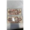 Image 2 : 4 CANADIAN 2 DOLLAR BILLS 1986 - LAST ISSUE OF BILL