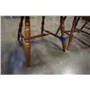 Image 8 : 5 WOOD CHAIRS - INCLUDES VINTAGE STUDDED WOOD AND WHITE LEATHER CHAIR