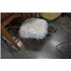 Image 2 : VINTAGE CHAIR AND FUZZY STOOL