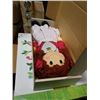 Image 2 : 2 BOXES OF BATHROOM AND KITCHEN ITEMS, TOWELS, OWL CANVAS PRINT, COCA COLA TIN