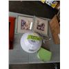 Image 3 : LOT OF PRINTS, SMALL WALL MIRROR, ANTIQUE WEAVING LOOM, TABLE LAMP AND HUMIDIFIER