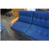 Image 2 : PINE FUTON WITH BLUE CUSHIONS