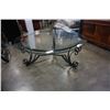 Image 2 : ROUND METAL BASE GLASS TOP COFFEE TABLE