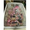 Image 2 : BASKET OF NEW HAIRBANDS FEATHER EARRINGS AND LIPSTICK NOVELTY TOY