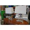 Image 1 : 2 ACRYLIC AND CHROME BASE TABLE LAMPS