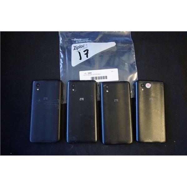 4 ZTE BLADE L8 PHONES - PARTS ONLY, NOT GUARANTEED TO WORK