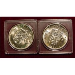Lot of 2 Ch BU 1944D Curacao 2 1/2 gulden