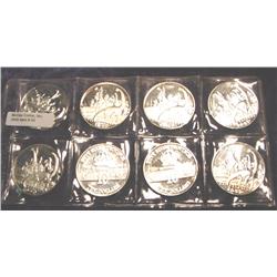 Lot of 8 Silver plated Copper 1993 Ch BU