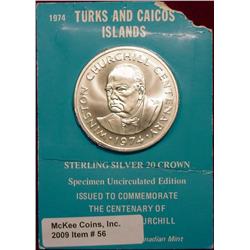 1974 Turks & Caicos Islands Sterling Silver