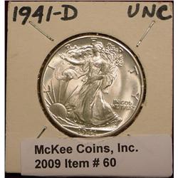 1941 D Walking Liberty Half Dollar. BU