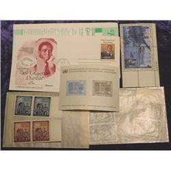 (10) UN Stamps, Paul Dunbar FDC, & .08c