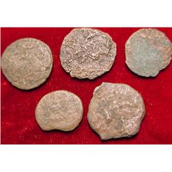 (5) Genuine Ancient Roman Coins.