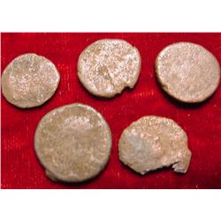(5) Genuine Ancient Roman Coins.