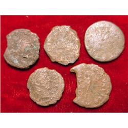 (5) Genuine Ancient Roman Coins.