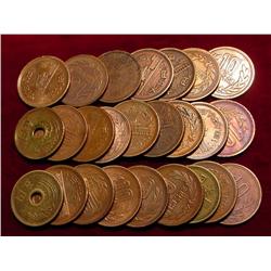 (25) Old Japanese Bronze or Copper Coins