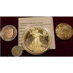 1965 Venezuela 25c; Mt. Rushmore Medal;