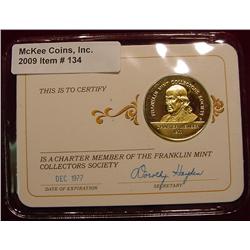 1977 Franklin Mint 24K Gold-plated Sterling
