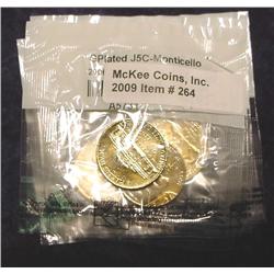 (5) 24K Gold-plated Commemorative Nickels