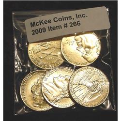 (5) Piece Set 24K Gold-plated Commemor 