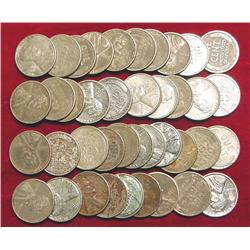 (40) Old World War II Steel Cents. Circ.