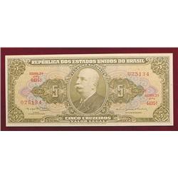 Series 4495 Brazil $5 Cruzeiros Note. CU.