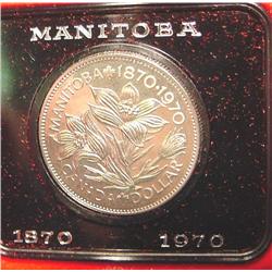 1970 Canada Manitoba Dollar in case.